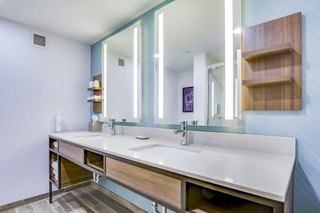 hotel lobby guest bathroom renovated