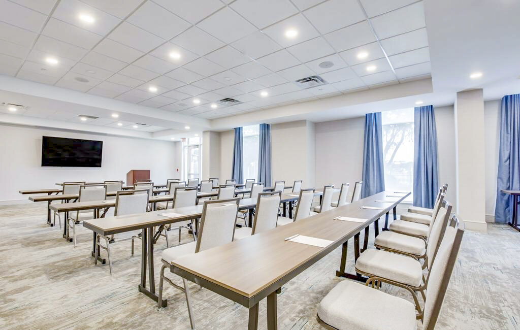 conference room in renovated hotel