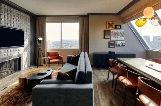 apartment living room in vanderbilt